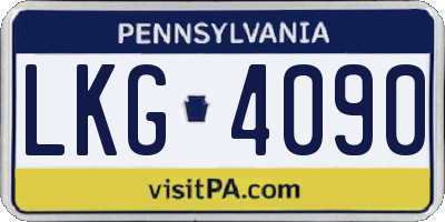 PA license plate LKG4090