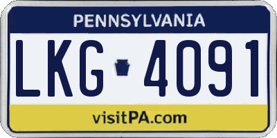 PA license plate LKG4091