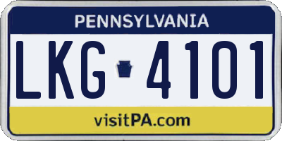 PA license plate LKG4101