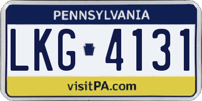 PA license plate LKG4131