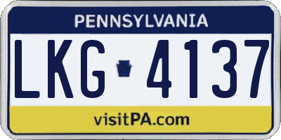 PA license plate LKG4137