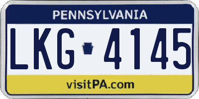 PA license plate LKG4145
