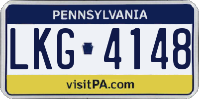 PA license plate LKG4148