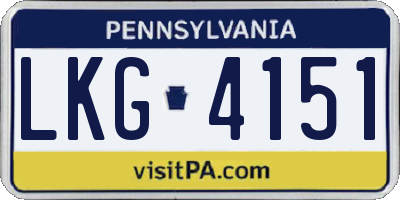 PA license plate LKG4151