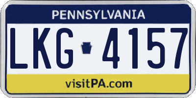 PA license plate LKG4157