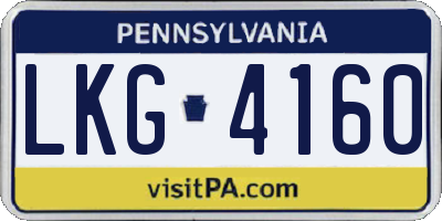 PA license plate LKG4160