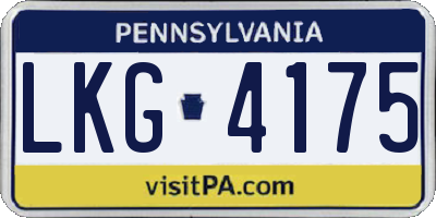 PA license plate LKG4175