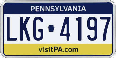 PA license plate LKG4197