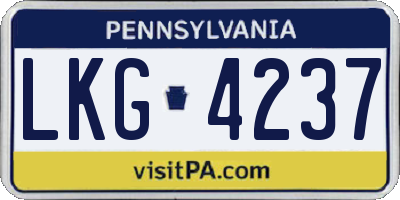PA license plate LKG4237