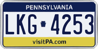 PA license plate LKG4253