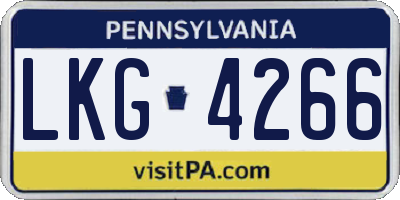 PA license plate LKG4266