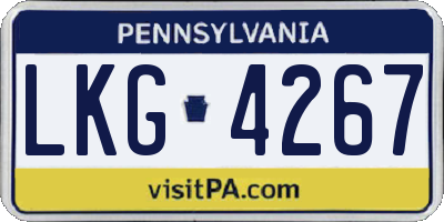 PA license plate LKG4267