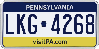 PA license plate LKG4268