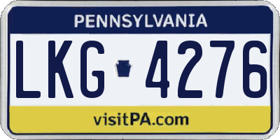 PA license plate LKG4276