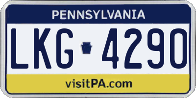 PA license plate LKG4290