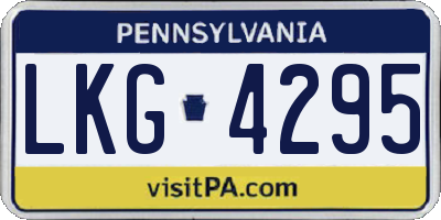 PA license plate LKG4295