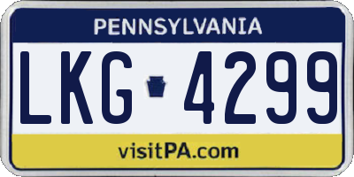 PA license plate LKG4299
