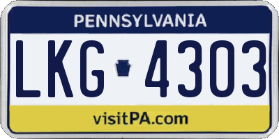 PA license plate LKG4303