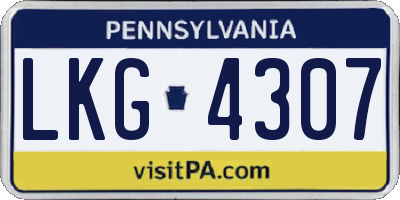 PA license plate LKG4307