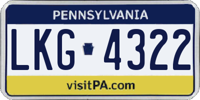 PA license plate LKG4322