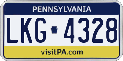 PA license plate LKG4328