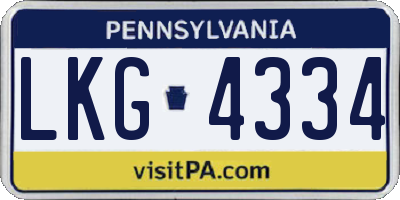 PA license plate LKG4334