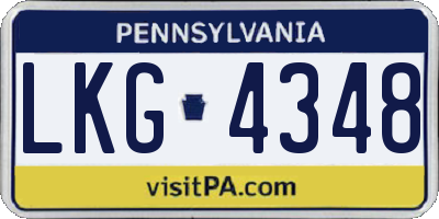 PA license plate LKG4348