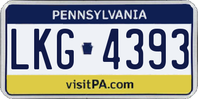 PA license plate LKG4393