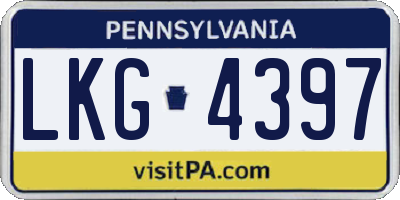 PA license plate LKG4397