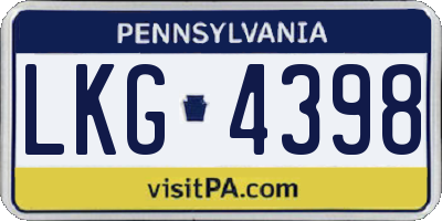 PA license plate LKG4398