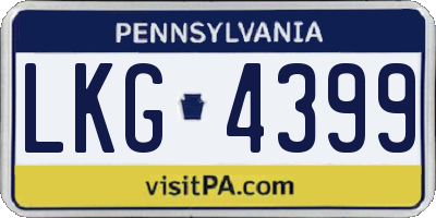 PA license plate LKG4399