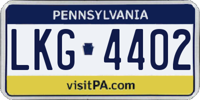 PA license plate LKG4402