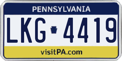 PA license plate LKG4419