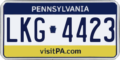 PA license plate LKG4423