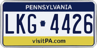 PA license plate LKG4426