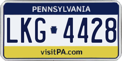 PA license plate LKG4428