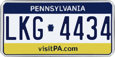 PA license plate LKG4434