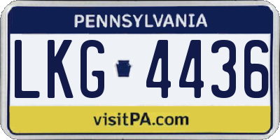 PA license plate LKG4436