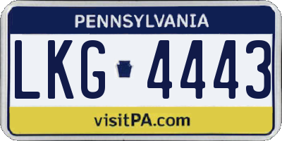 PA license plate LKG4443