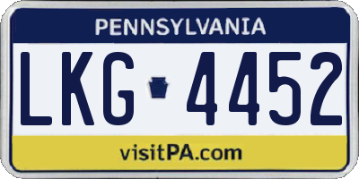 PA license plate LKG4452