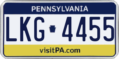 PA license plate LKG4455