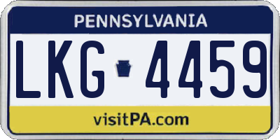 PA license plate LKG4459