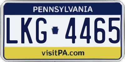 PA license plate LKG4465