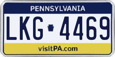 PA license plate LKG4469
