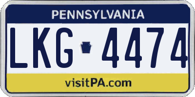 PA license plate LKG4474