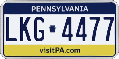PA license plate LKG4477