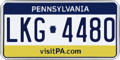 PA license plate LKG4480