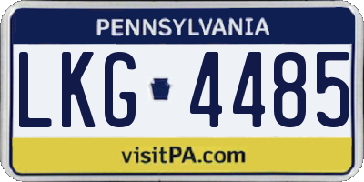 PA license plate LKG4485