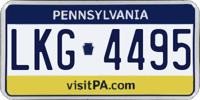 PA license plate LKG4495
