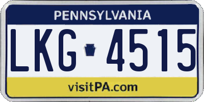 PA license plate LKG4515